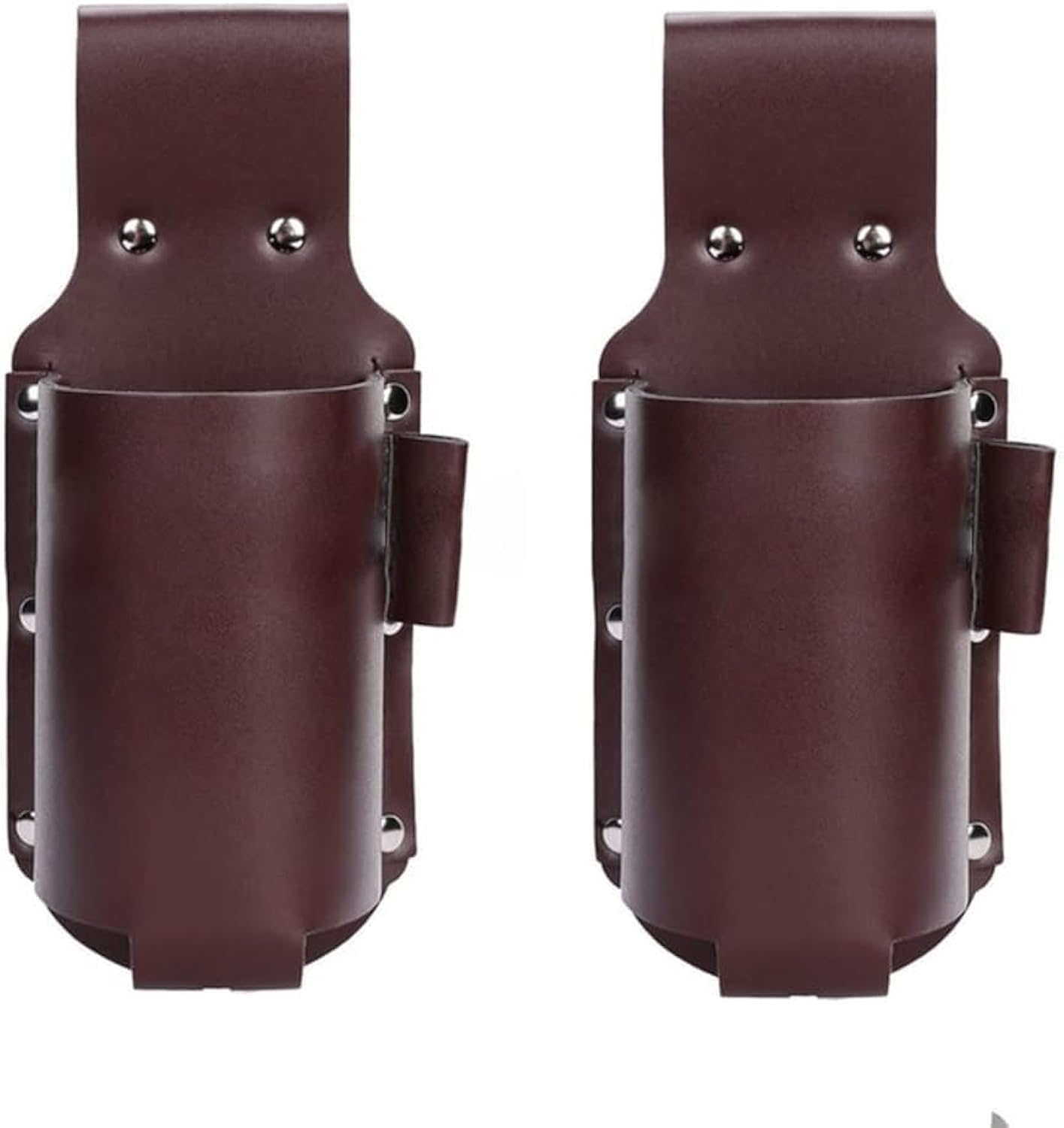 2 Pcs PU Leather Beer Holsters, Beer Holder Belt Drink Waist Bag for Travel, Outdoor, Backyard (Brown)