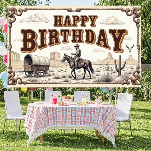 Fondo Decorativo Cumpleaños Cowboy 180x110 cm miniatura 2