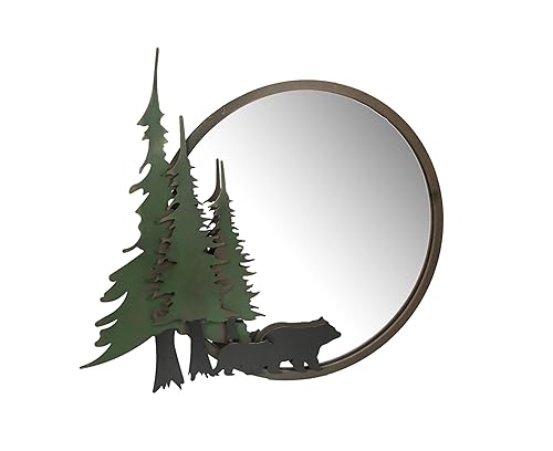 Mayrich Black Bear Forest Wall Mirror Decorative Metal Bathroom Bedroom