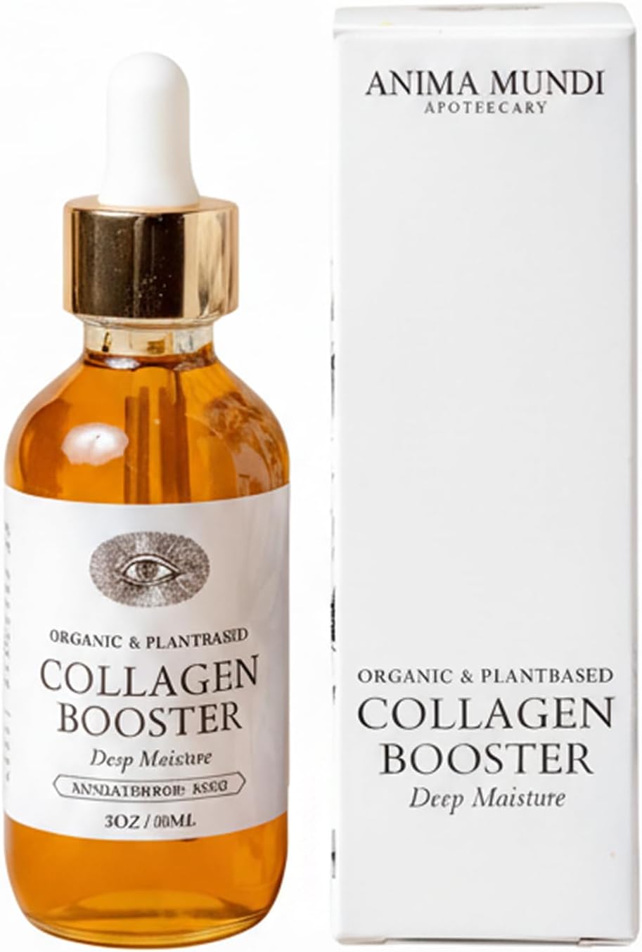 Anima Mundi Collagen Booster Facial Oil - Hydrating Organic Plant-Based Collagen Oil with He Shou Wu & Rose Petals - Restore & Regenerate Collagen Receptors for Glowing Skin Complexion (2oz / 59ml)