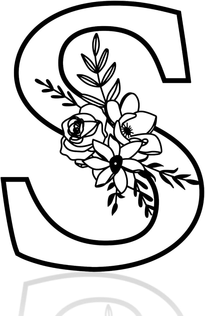 12" Black Metal Letter Wall Decor, Visual 3D Letter Sign Wall Decor Large Alphabet Decorative Farmhouse Hanging for Living Room Bedroom Office Party (S)