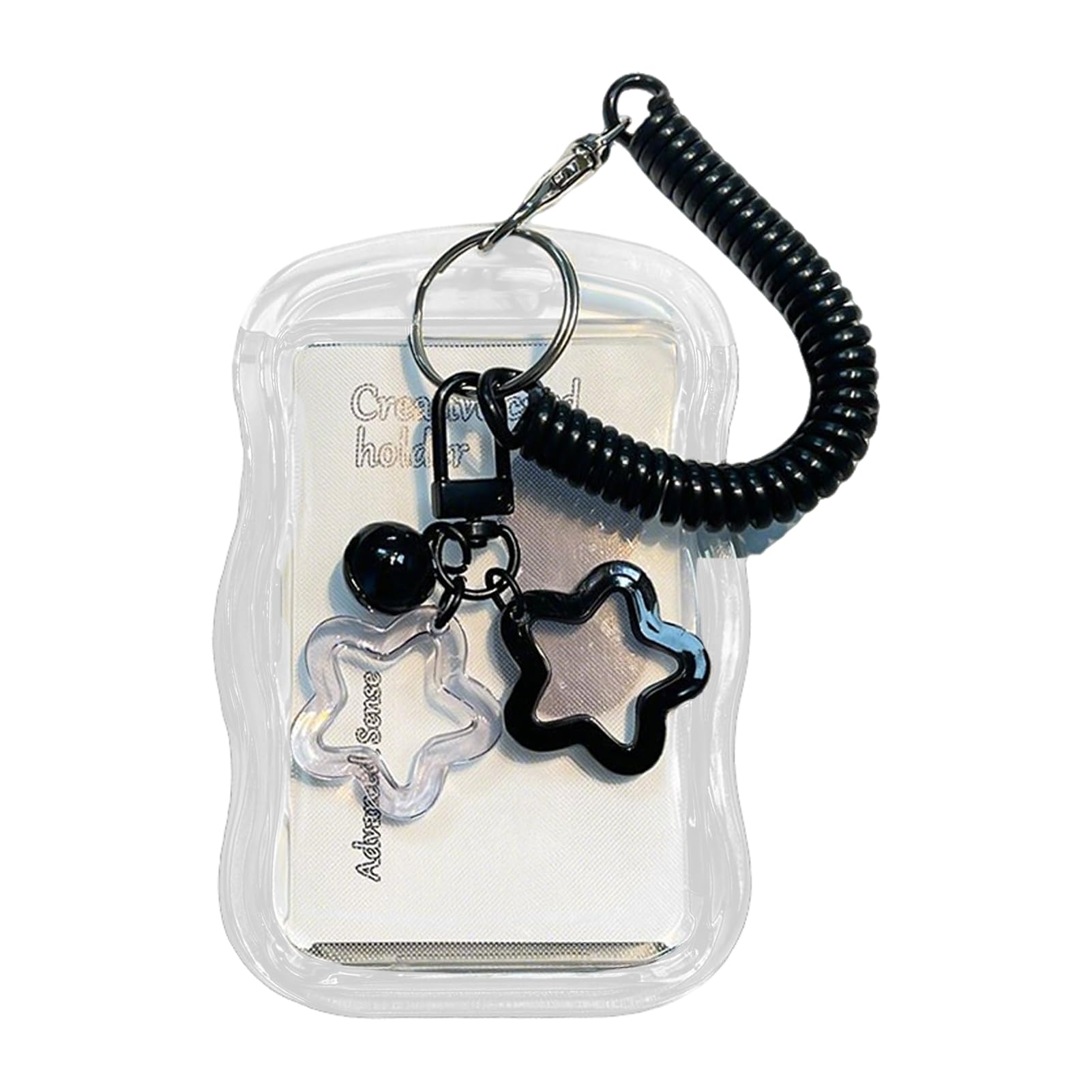 Solbrezeni Transparent Kpop Photocard Holder, Cute Photo Card Holder With Keychain, Card Holder Keychain With Spring String, Cute Card Covers For Collectors, Fans, Bus And Student