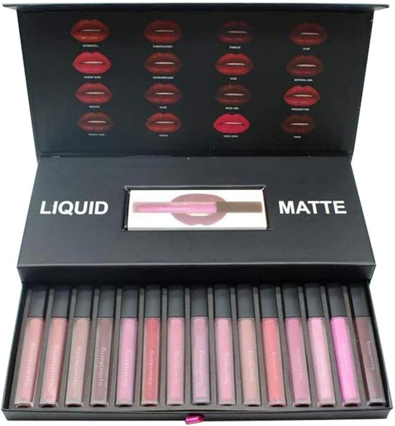 Spanking Liquid Matte Lipstick Set Of 16 (Multicolour)
