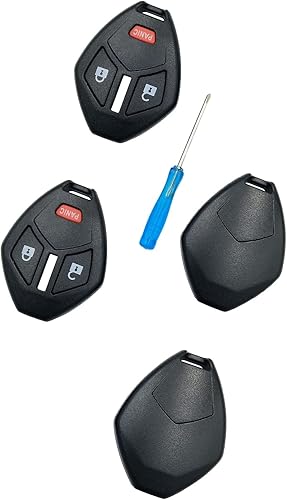 No requiere corte funda de repuesto para llavero remoto de entrada sin llave para Mitsubishi Eclipse Endeavor Galant Lancer Outlander (3 botones, 2