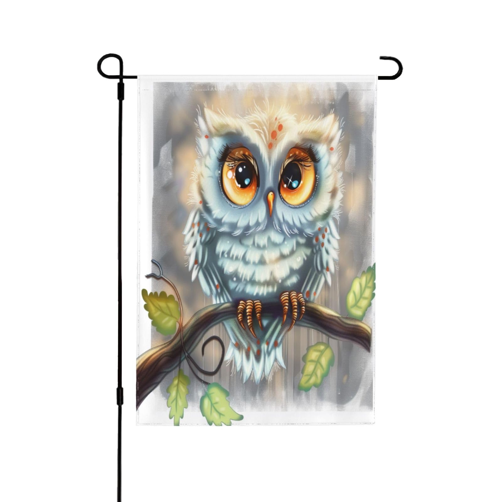 Drapeau de maison hibou 71x101 cm double face en polyester pour jardin