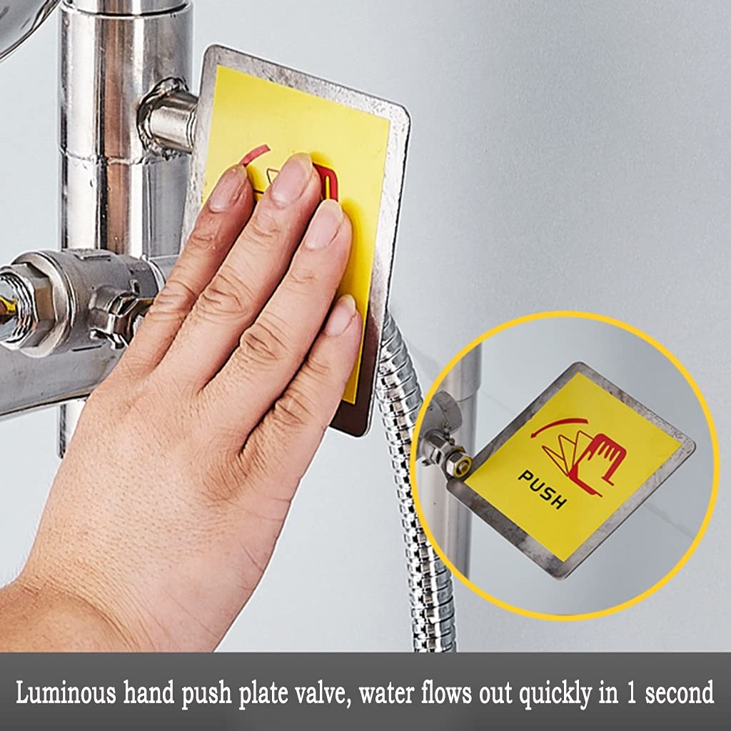 Estación lavaojos de Emergencia montada sobre Pedestal, estación lavaojos Facial, Lavabo lavaojos con Ducha para Uso en Laboratorios e Industria.