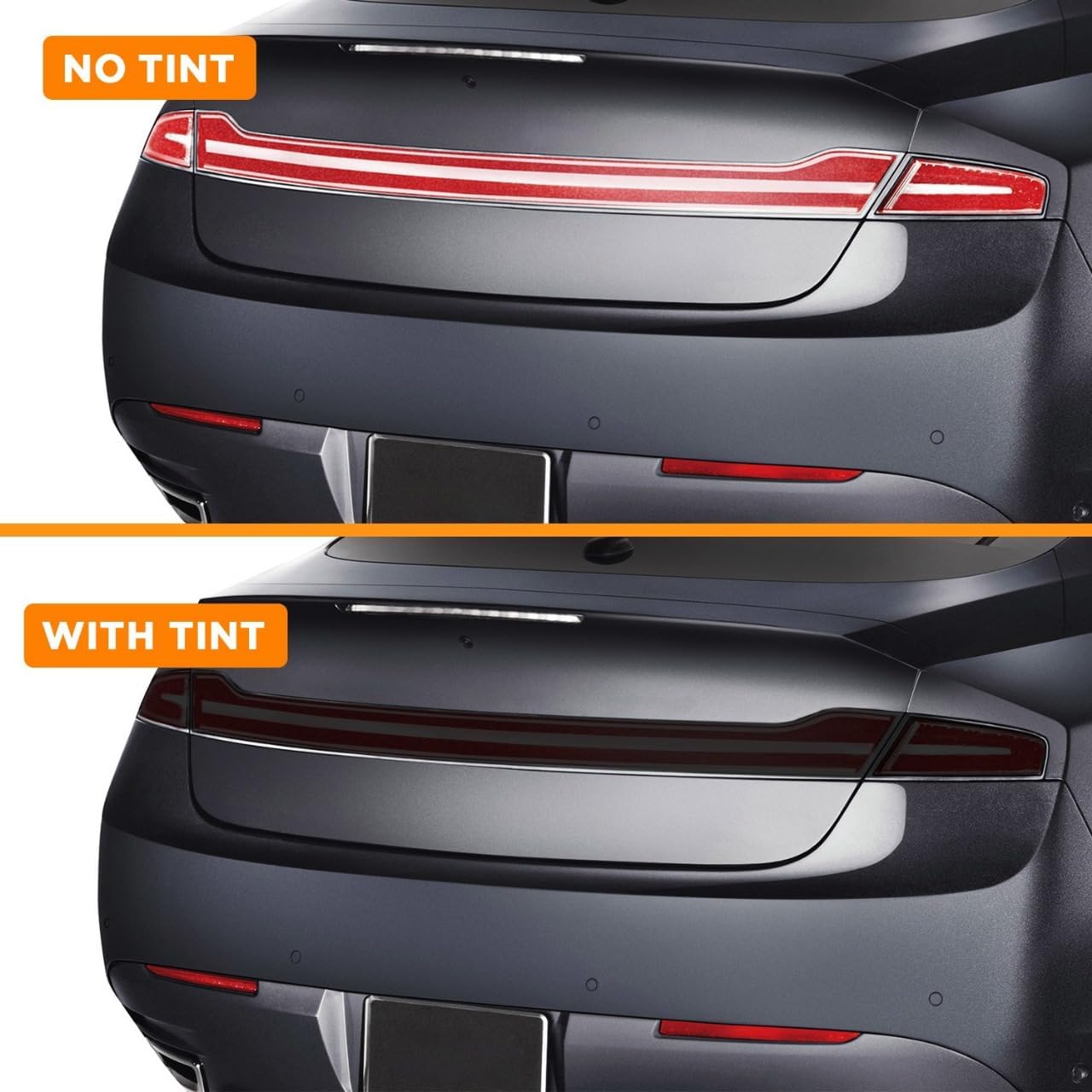 Pre-Cut Taillight & Reflector Tint Kit Compatible with Lincoln MKZ 2013-2020 | Precision Cut Stretchable PPF Vinyl Overlay Cover Wrap (Dark Smoke)