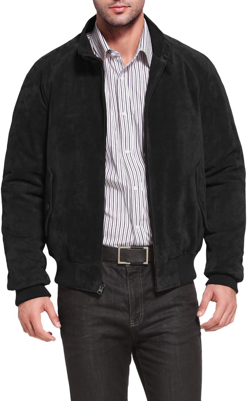Men’s WWII Black Suede Bomber by Landing Leathers