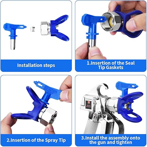Miniatura 6 de 6 puntas pulverizadoras de pintura sin aire, puntas de pulverización, protector de punta y caja de almacenamiento (109, 213, 315, 413, 621)