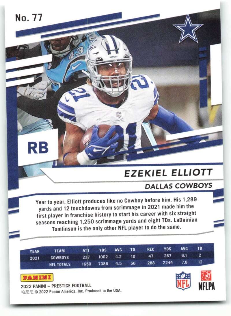 Amazon.com: 2022 Panini Prestige #77 Ezekiel Elliott Dallas