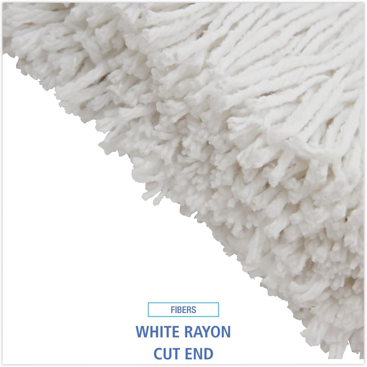 Boardwalk Premium Cut-End Wet Mop Heads, Rayon, 20oz, White, 12/Carton