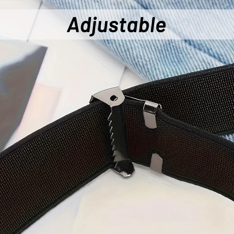 2 Pack No Buckle Elastic Belt - Comfortable Invisible Belt for Men and Women - Stretchy Belt for Jeans Pants4