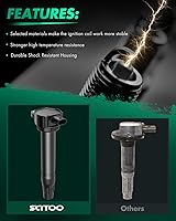 Vista 2 de Paquete de bobinas de bobina de bobina de encendido SCITOO compatible con Jeep Patriot 2.4L 2007-2014 para Jeep Patriot 2.0L 2007-2014 para Jeep