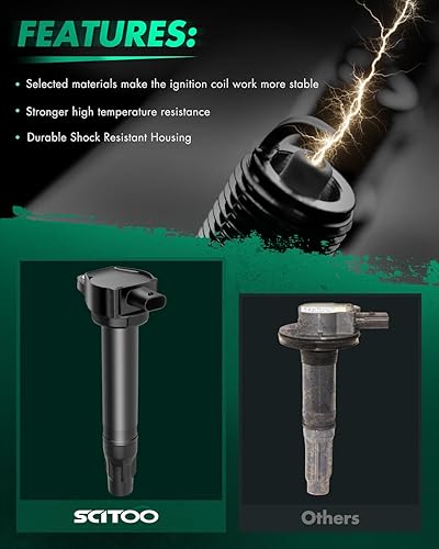Miniatura 2 de SCITOO Paquete de bobinas de encendido para Jeep Patriot 2.4L 2007-2014 para Jeep Patriot 2.0L 2007-2014 para Jeep Compass 2.4L 2007-2014 para