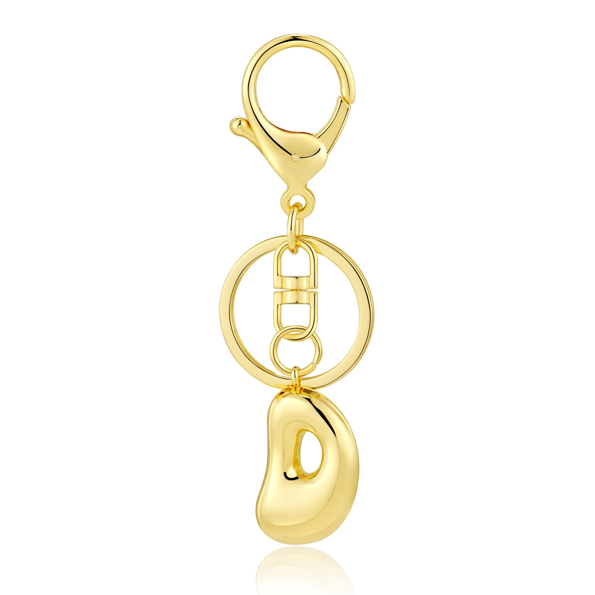 Kainier Gold Bubble Initial Keychain for Women Bag Charm Purse Key Alphabet Handbags Pendant Accessories Gift