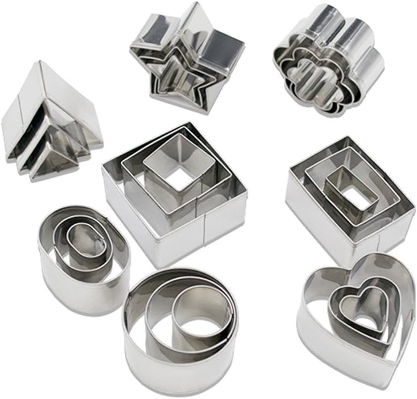 Homy Feel Mini Geometric Shaped Cookie Biscuit Cutter Set