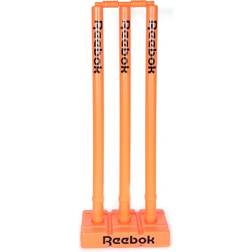 Reebok Cricket Stump Set with Bails – Heavy Base, Premium Carry Cover, Durable Plastic Stumps for Outdoor & Indoor Cricket Practice