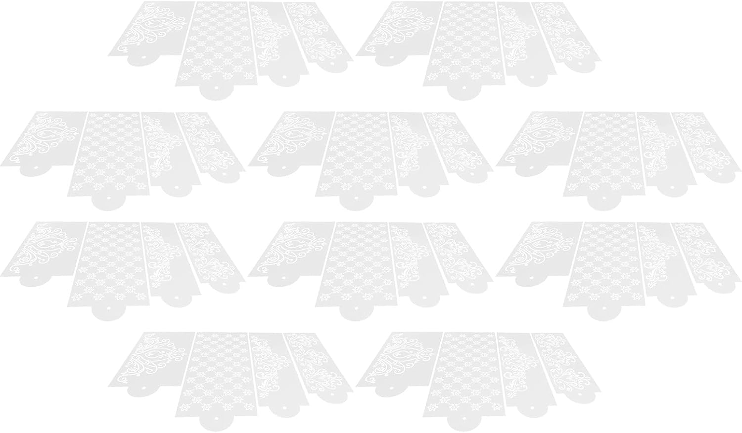 10 Set Cake Spray, Cake Embossing Stencils for Decorating, Quality Food Grade Baking Stencils with Exquisite Patterns, Reusable DIY Tool for Cake, Coffee, Dessert,