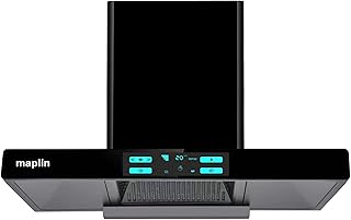 Maplin Auto clean Kitchen Chimney Model T01 Black With Auto Clean and New Colourful Touch Panel & Wave Sensor