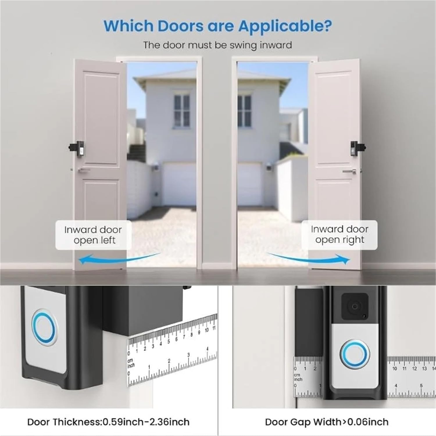 Multipurpose Adhesive Ringing Device Brackets Fit Video Doorbell 3 and 4