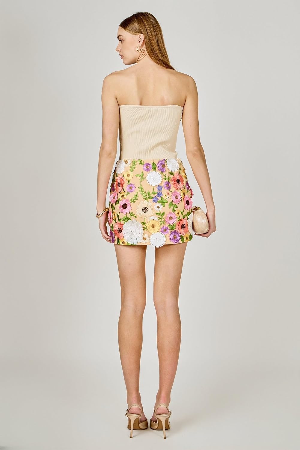 endless rose Women's Floral Embroidered Mini Skirt