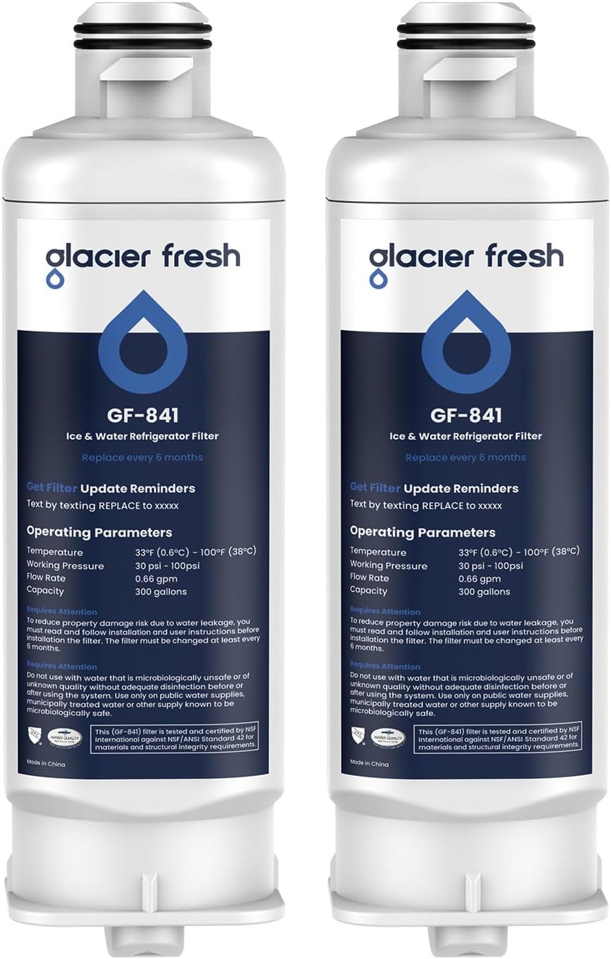 GLACIER FRESH DA97-17376B HAF-Qin Water Filter Replacement for HAF-Qin, DA97-08006C, RF23M8070SG, RF23M8070SR, RF23M8090SG, RF23M8090SR, RF23M8570SR, 2 Pack