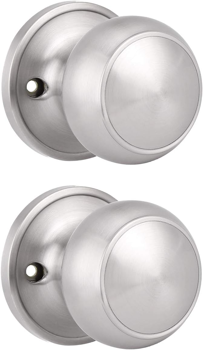 Probrico 6 Pack Dummy Door Knobs Interior, Brushed Nickel Dummy Door Handles,Interior Half Dummy Door Knobs,Single Side Decorative Dummy Door Handle Pulls