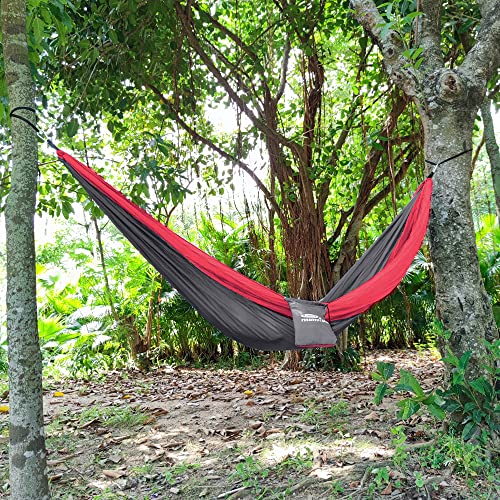 Forbidden Road Camping Hammock Single Hmmocks Parachute Hammock For Outdoor Hiking Travel Backpacking - 210D Nylon Taffeta Hammock Swing - Support 400Lbs Ropes Carabiners Included #TOP1