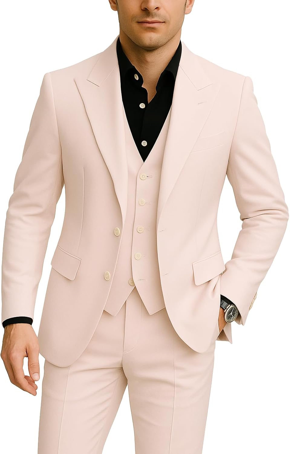 LP-FACON Mens Chapter 4 Formal Business Suit - Wedding Party Wear 3 Piece Tuxedo (Collection)