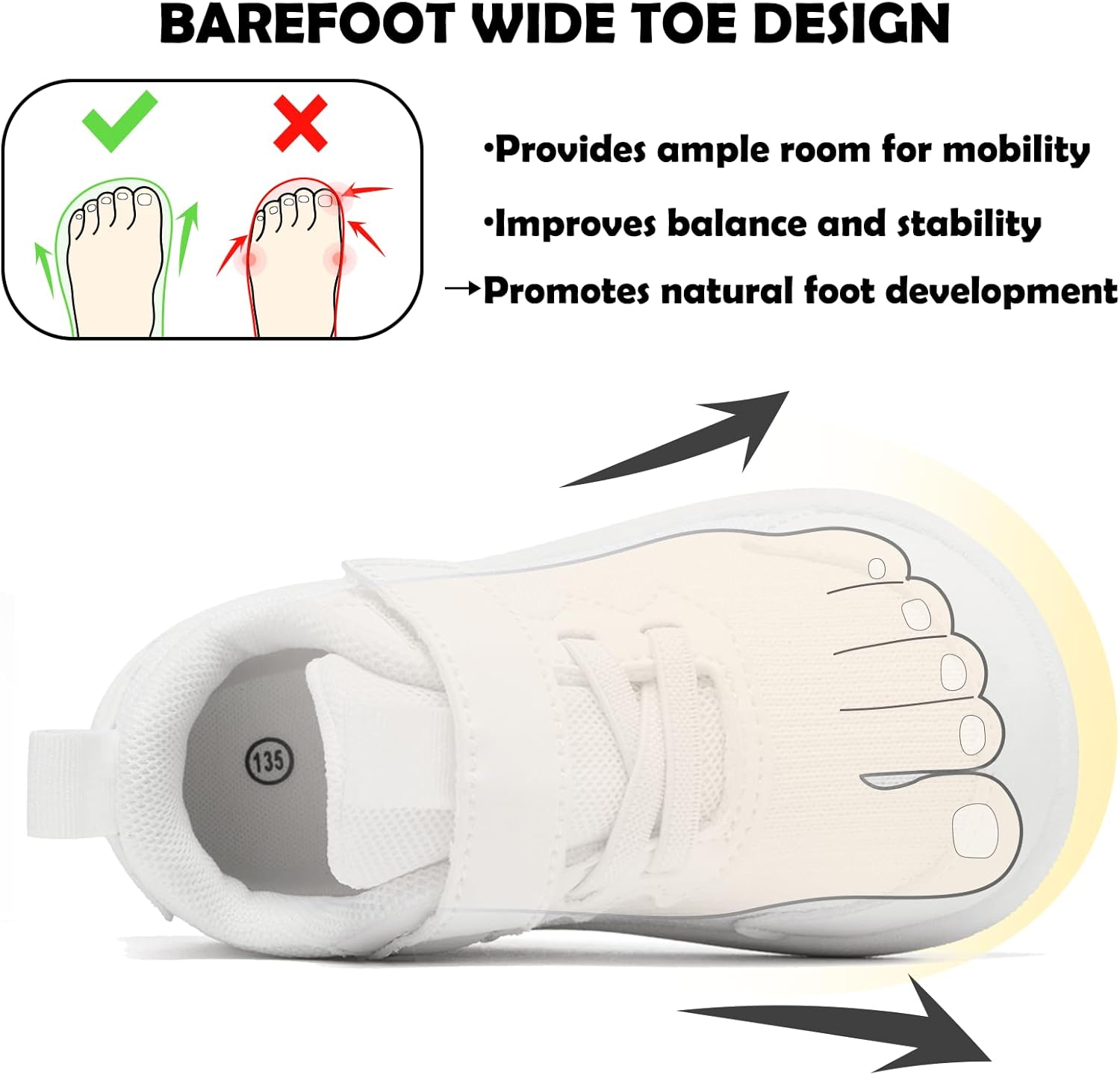 MORENDL Wide Toddler Shoes Baby Walking Shoes Boys & Girls Barefoot Sneakers Zero Drop Comfort Tennis Running Outdoor Activities - Image 3