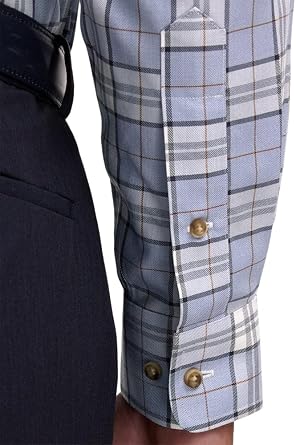 Paul Fredrick Men's Classic Fit Non-Iron Cotton Plaid Dress Shirt