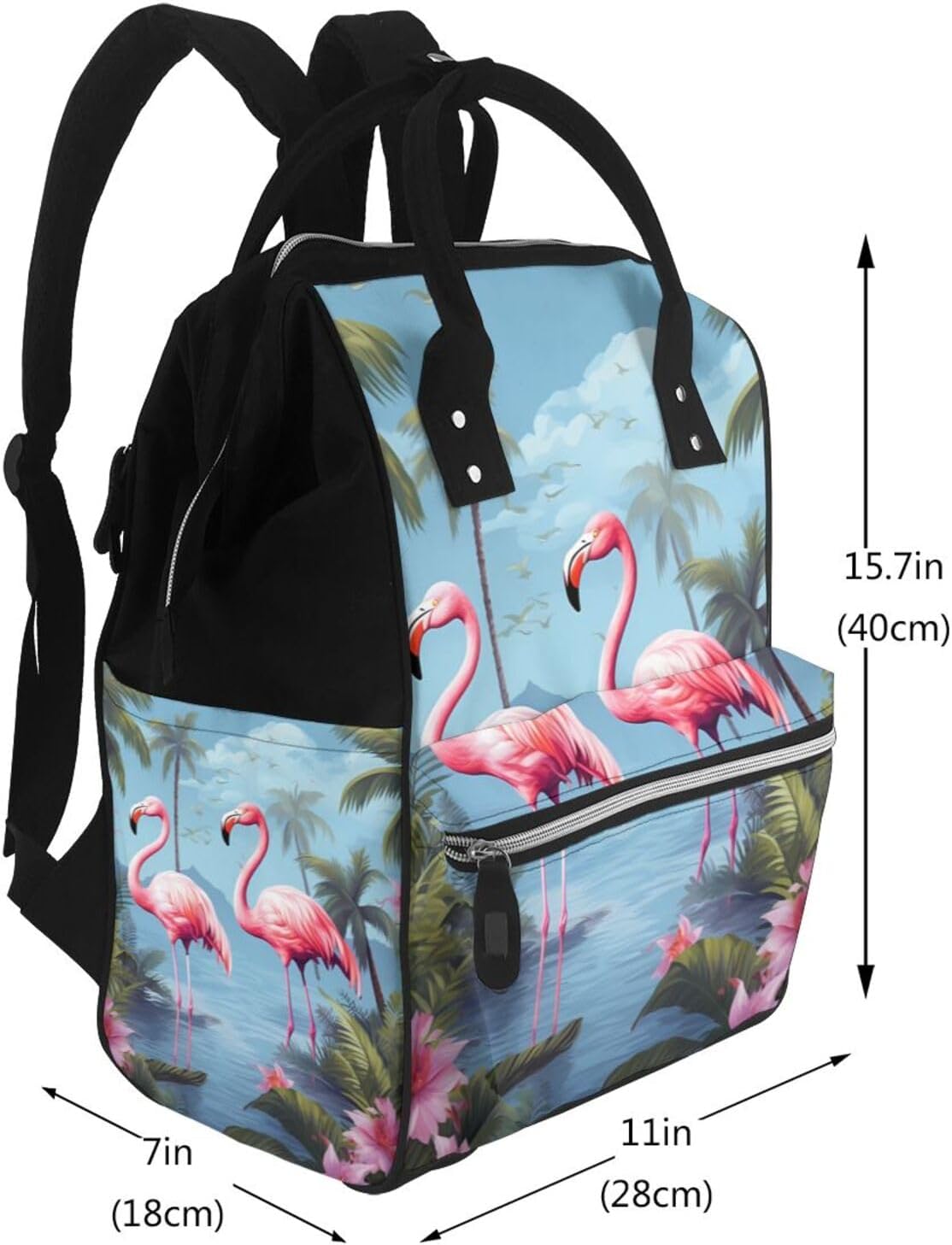Tropical Flamingos Diaper Bag Backpack Mommy Bag Multifunction Travel Maternity Baby Changing Bags