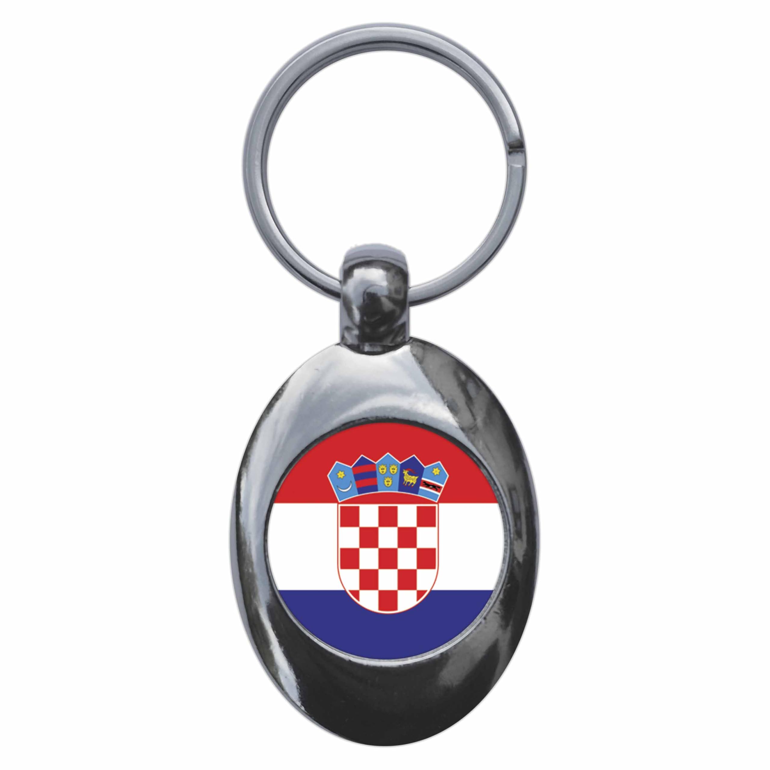 Ozorath Croatia National Flag Keyring Keychain Key Ring Chain With Trolley Coin
