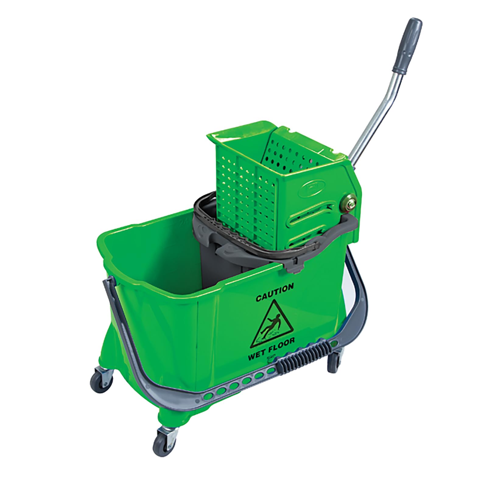 La Briantina Carrello Lavapavimenti Rombo con Strizzatore e Rotelle Professionale, 34 Litri, 69x32x72 cm, Codice Colore Verde