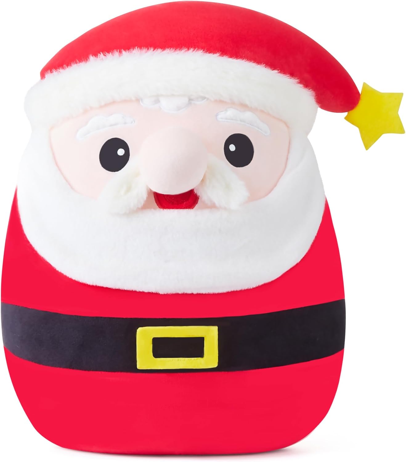 Large Christmas Santa Plush Pillow Stuffed Plush Toy,12" Big Size Cute Soft Toys Fat Kawaii Hugging Cuddle Plushie,Xmas Gift for Kids