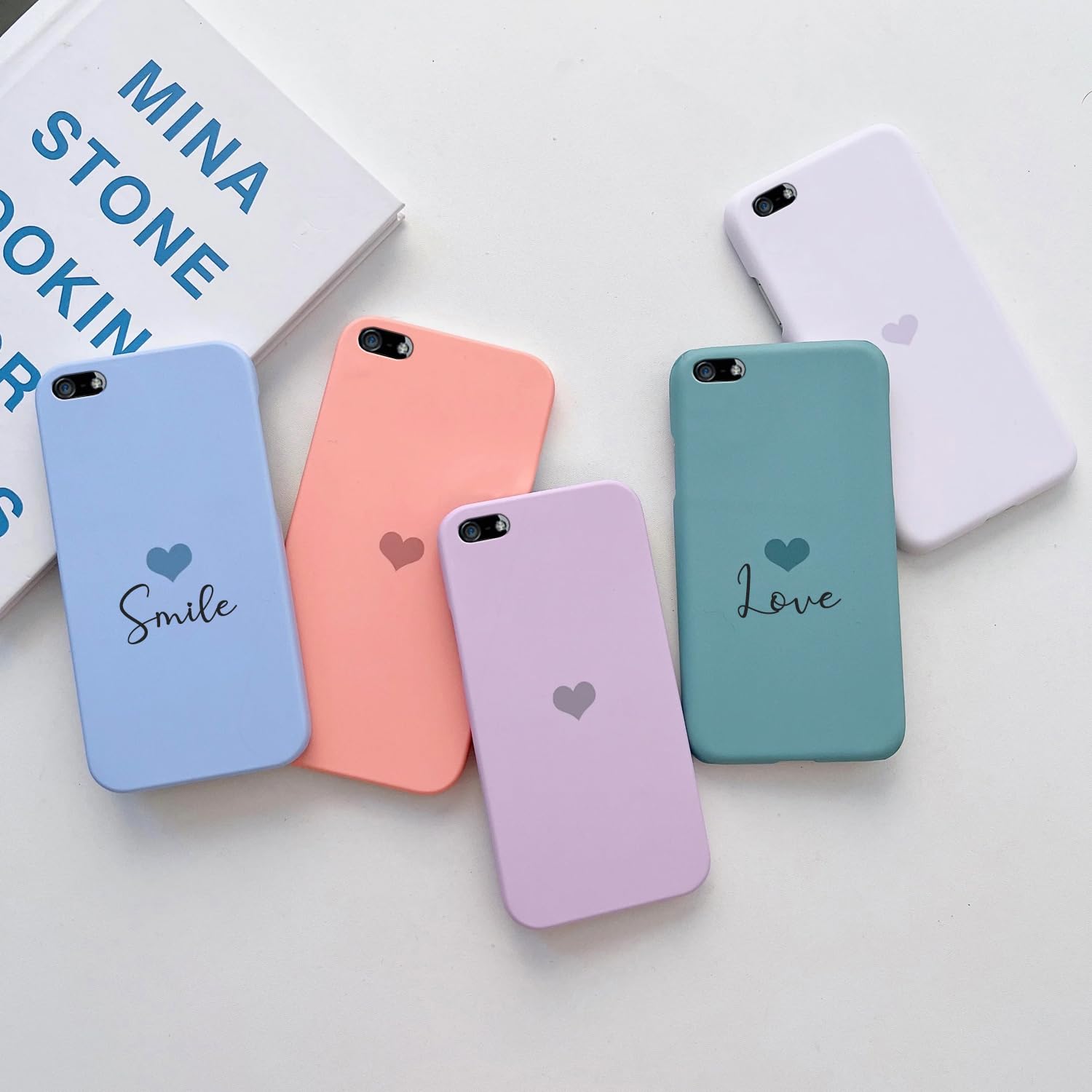 COLORflow Back Cover Compatible with iPhone 5 / iPhone 5S / iPhone SE 2017 | Pastel Hearts Color Customized Back Cover Compatible with iPhone 5 / iPhone 5S / iPhone SE 2017