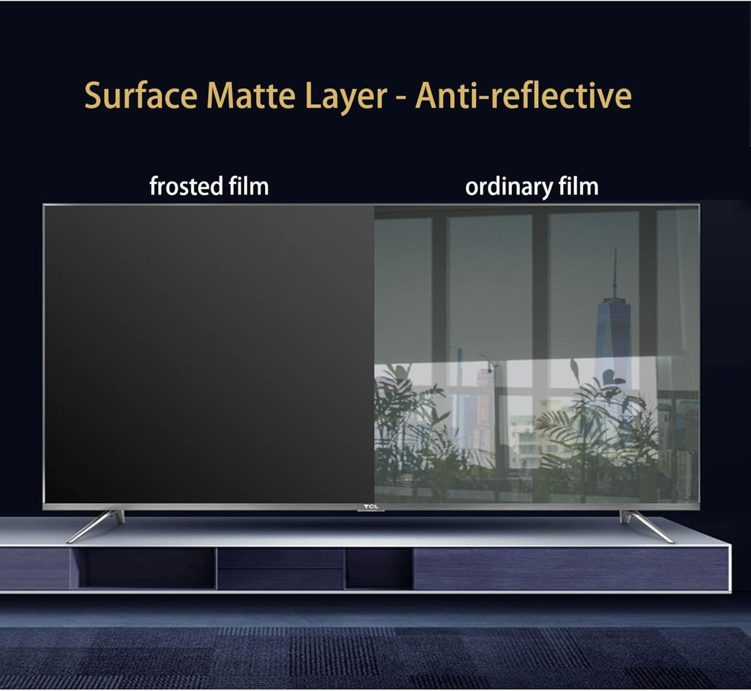 Schermo protettivo BTV con cornice a morsetto Sche Luce antiblu da 32-75 pollici, pellicola protettiva for display LCD, pellicola antiriflesso,pellicola antiimpronte,lesioni antigraffio(48in 1056x596m