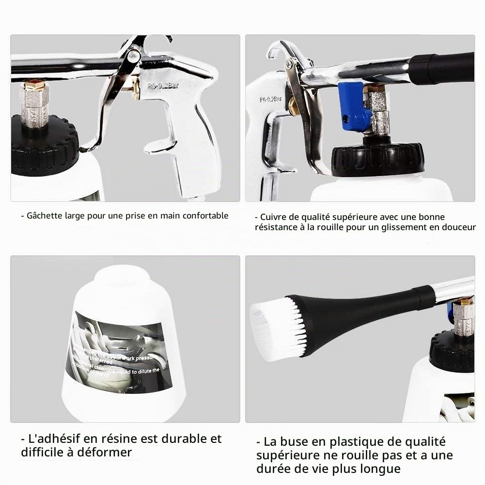 1L de voiture neige mousse Lance lavage pistolet Kit de nettoyage avec 2 set buse connecteur pulvérisateur
