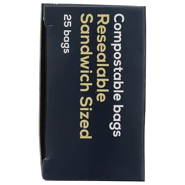 BioBag 100% Certified Compostable Resealable Sandwich Bags, 25 Count, Perfect for Lunches, Snacks, and On The Go Green 3
