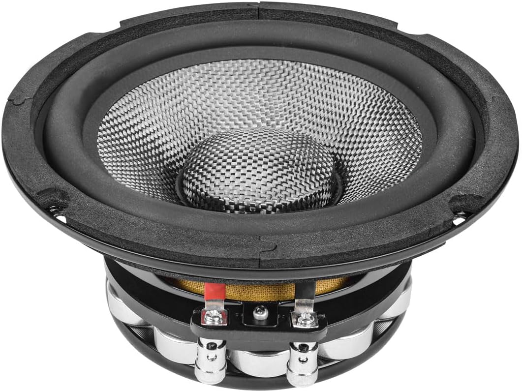 PRV AUDIO Carbon Fiber 6.5" Midrange Speaker 500 Watts 4 Ohm Neodymium 6MR500CF-NDY-4 Water Resistant Pro Audio Loudspeaker for Boat UTV 4-Wheeler Motorcycle (2 Speakers)