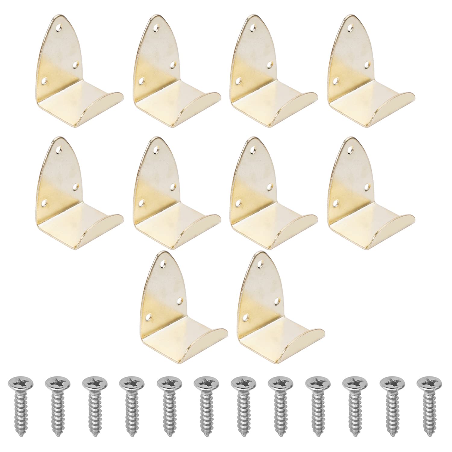MroMax Picture Photo Frame with Hook Metal Brace Bracket Hanger Gold Tone 38 x 44 x 58mm/1.50 x 1.73 x 2.28-inch (L x W x H) Large 10pcs