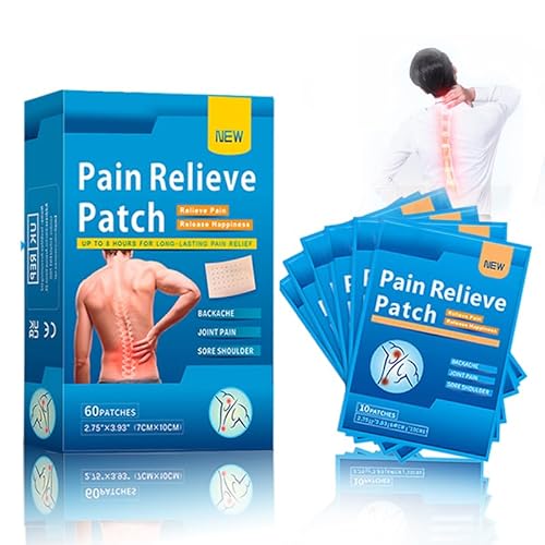 Pain Patches Heat Patches Larger Size 60 PCS, Pain Plaster 12 Hours Long-Lasting for Back Knee Joint Muscle Neck Shoulder Pain, 7 * 10cm