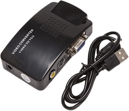 AV to VGA Adapter RCA VGA Converter PC RCA Composite S-Video AV Input to PC VGA LCD Output Converter Switch Box