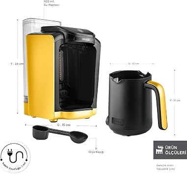 Karaca Hatır Automatic Turkish Coffee Machine with Water Chamber Pineapple Yellow