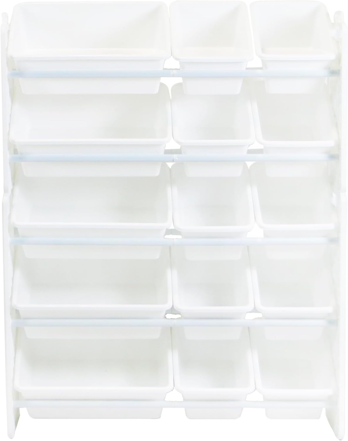 White 5-Tier Plastic Toy Storage Organizer with Removable Bins