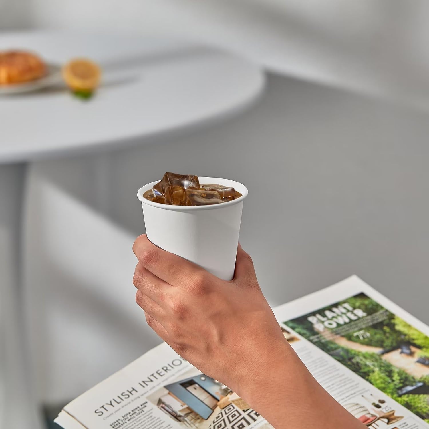 JOLLY PARTY 300 Pack 10 oz Disposable Paper Coffee Cup, Hot/Cold Beverage Drinking Cups for Water, White Paper Hot Coffee Cups - Image 6