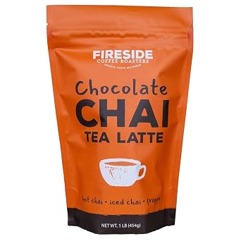 Fireside Coffee Company Chocolate Chai Tea Latte Mix - A Rich Instant Powder Blend of Warming Chai Spice and Drinking Chocolate, Enjoy as a Hot Drink, Instant Latte, or Refreshing Iced Lattes 1 lb