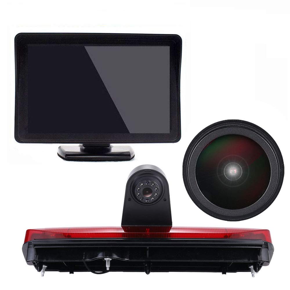 1280 x 720 pikseli, 1000 TV Lines Auto Top Mount Third 3. Hamulec światła hamowania, kamera cofania do Ford Transit Connect 2014-2017 Transporter Business MPV SUV Bus + 7" Auto Reverse Monitor
