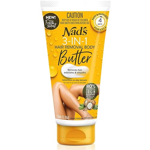 Nad's Crema depilatoria 3n1, suave y calmante para mujeres, crema depilatoria sensible para cuerpo y piernas, adecuada para todo tipo de piel