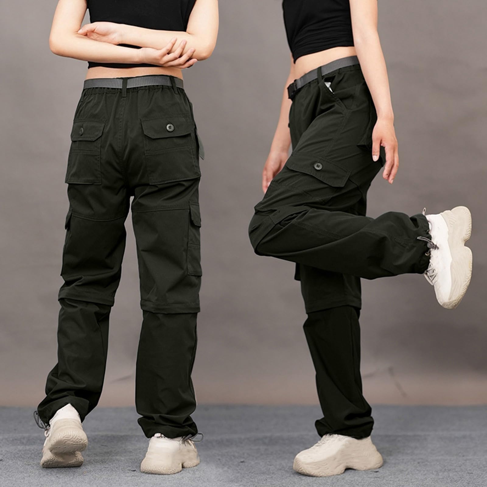 Generico Pantaloni da Trekking Donna Estivi Sweatpants Wide Leg Jogger Palestra Baggy Harem Curvy Cargo Push Up Protezioni Impermeabili Ciclisti Tattici Pantalone